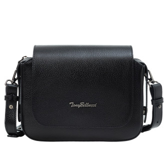 Женская кожаная сумка на плечо 0480-281 Tony Bellucci черная