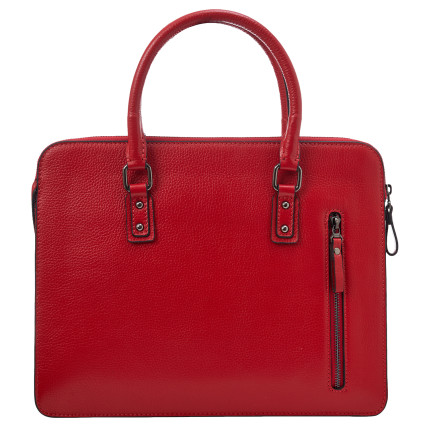 Кожаный женский портфель красный Tony Bellucci