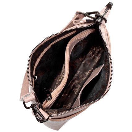 Женская кожаная сумка на плечо Desisan пудра