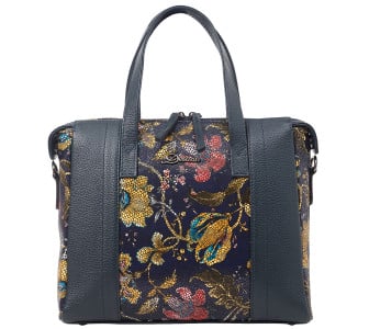 Кожаная женская деловая сумка Desisan с цветами