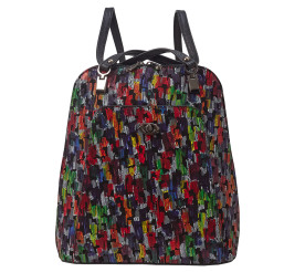 Кожаная женская сумка-рюкзак Desisan с ярким принтом