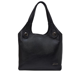Кожаная женская черная мягкая сумка Desisan 