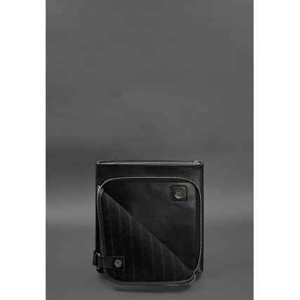 Кожаная сумка-планшет черная для скрытого ношения пистолета BlankNote