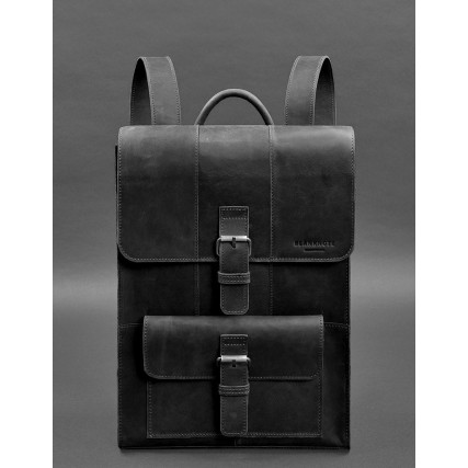 Черный кожаный рюкзак BlankNote BRIT