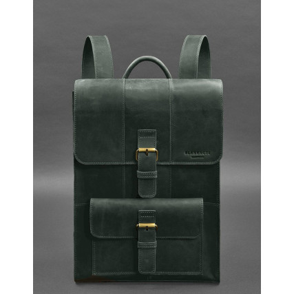 Кожаный зеленый рюкзак BlankNote BRIT