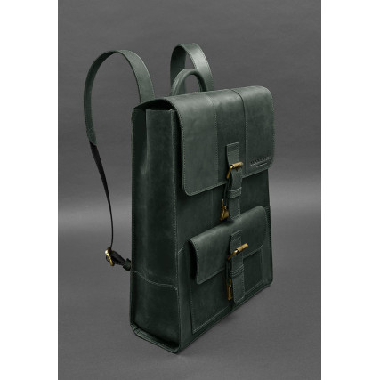 Кожаный зеленый рюкзак BlankNote BRIT