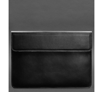 Кожаный чехол-конверт на магнитах для ноутбука Универсальный BlankNote черный 