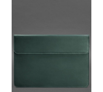 Кожаный чехол-конверт на магнитах для ноутбука Универсальный BlankNote зеленый