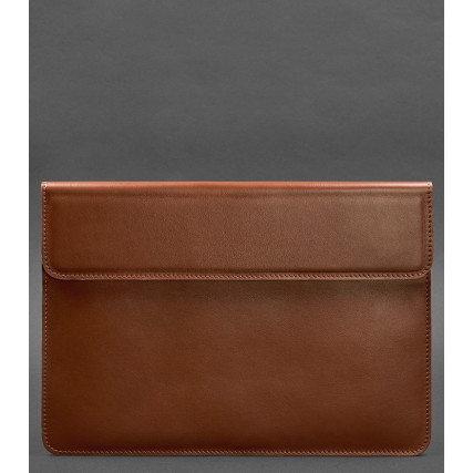 Кожаный коричневый чехол-конверт на магнитах для ноутбука Универсальный BlankNote
