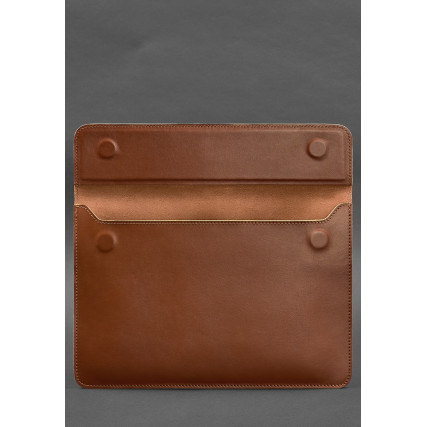 Кожаный коричневый чехол-конверт на магнитах для ноутбука Универсальный BlankNote