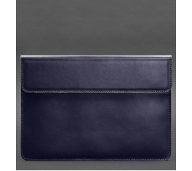 Кожаный синий чехол-конверт на магнитах для ноутбука Универсальный BlankNote