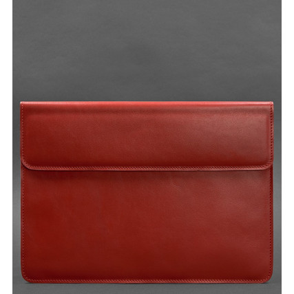 Кожаный  красный чехол-конверт на магнитах для ноутбука Универсальный BlankNote