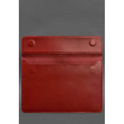 Кожаный  красный чехол-конверт на магнитах для ноутбука Универсальный BlankNote