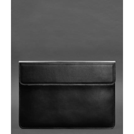 Кожаный черный чехол-конверт на магнитах для MacBook 13'' – Фото 1