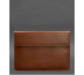 Кожаный чехол-конверт на магнитах для MacBook 13'' коричневый