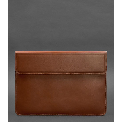 Кожаный чехол-конверт на магнитах для MacBook 13'' коричневый – Фото 1