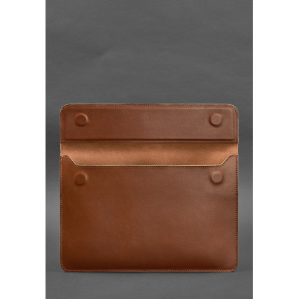 Кожаный чехол-конверт на магнитах для MacBook 13'' коричневый – Фото 2