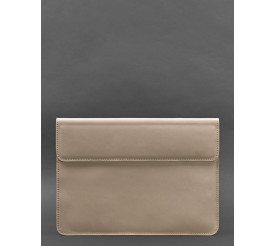 Кожаный чехол-конверт на магнитах для MacBook 13'' бежевый