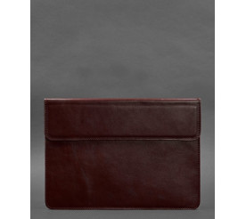 Кожаный бордовый чехол-конверт на магнитах для MacBook 13''