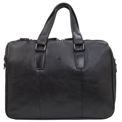 Мужской черный кожаный портфель Giorgio Ferretti (Италия) GF0080Bblack – Фото 1