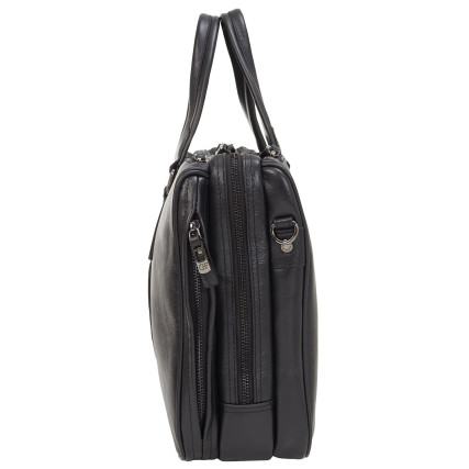 Мужской черный кожаный портфель Giorgio Ferretti (Италия) GF0080Bblack – Фото 3