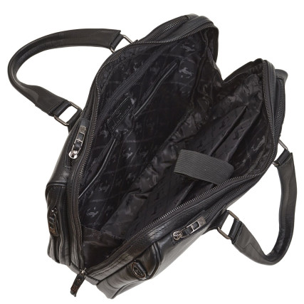 Мужской черный кожаный портфель Giorgio Ferretti (Италия) GF0080Bblack – Фото 6