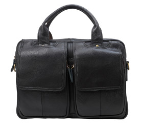 Кожаный черный мужской портфель Buffalo Bags