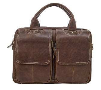 Кожаный коричневый мужской портфель Buffalo Bags