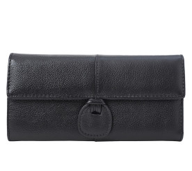 Женский кожаный черный кошелек на кнопке Mike Browen