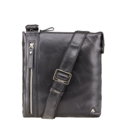 Мужская кожаная сумка Visconti Merlin (Великобритания) черная ML25 BLK – Фото 1