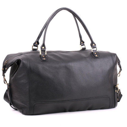 Черная кожаная дорожная сумка саквояж Sak-004black – Фото 1
