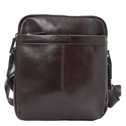 Коричневая кожаная сумка через плечо Katana (Франция) – Фото 1