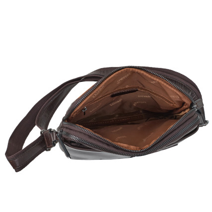 Коричневая кожаная сумка через плечо Katana (Франция) – Фото 7