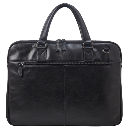 Мужской кожаный гладкий черный портфель Katana (Франция) – Фото 4
