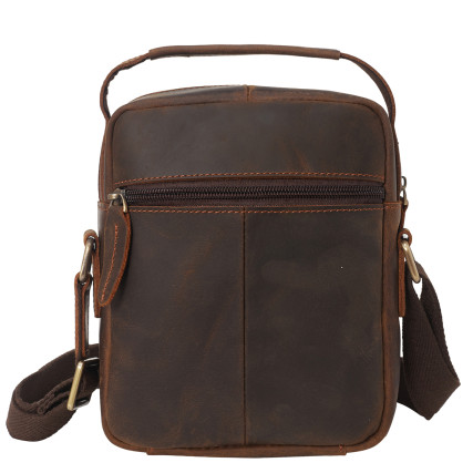Мужская винтажная кожаная сумка Buffalo Bags темно-коричневая – Фото 3