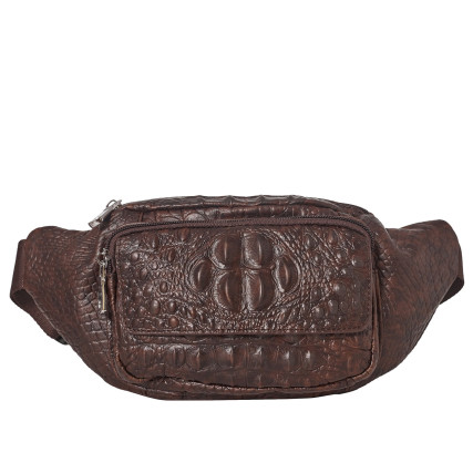 Мужская поясная кожаная сумка Buffalo Bags под крокодила – Фото 1