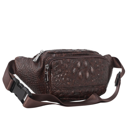 Мужская поясная кожаная сумка Buffalo Bags под крокодила – Фото 2