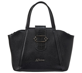 Деловая кожаная женская черная сумка Desisan