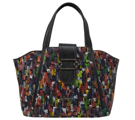 Кожаная женская деловая сумка Desisan с ярким принтом
