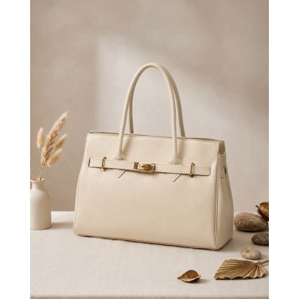 Кожаная женская сумка Virginia Conti бежевая VC04020beige – Фото 7