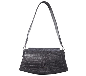 Женская кожаная темно-серая  сумка Tony Bellucci под крокодила