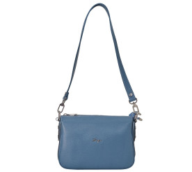 Женская кожаная сумка KARYA темно-голубая