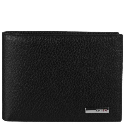 Кожаный мужской кошелек Karya черный – Фото 1