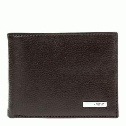 Кожаный мужской кошелек Karya коричневый – Фото 1