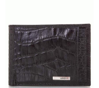 Кожаный мужской кошелек Karya черный кроко Кожаный мужской кошелек Karya черный кроко