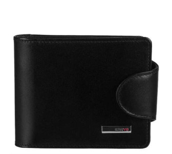 Кожаный мужской кошелек Karya черный Кожаный мужской кошелек Karya черный