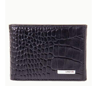 Кожаный мужской кошелек с зажимом  Karya черный