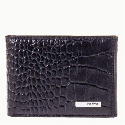 Кожаный мужской кошелек Karya черный – Фото 1