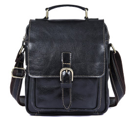 Мужская кожаная сумка через плечо 1016A Buffalo Bags черная