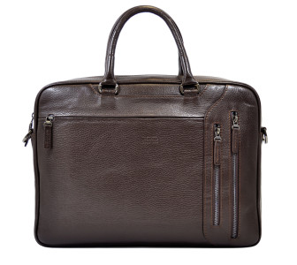 Коричневый мужской кожаный портфель для ноутбука BOND